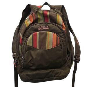 Dakine Womens Prom Pack Backpack Brown Stripes Hiking School Rucksack
